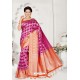 Rani And Orange Rappier Silk Designer Saree