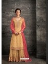 Yellow Georgette Stone Embroidered Palazzo Suit