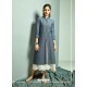 Navy Blue And White Cambric Cotton Printed Readymade Kurti