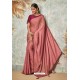 Old Rose Silk Designer Lace Bordered Party Wear Saree