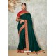 Teal Green Silk Designer Lace Bordered Party Wear Saree