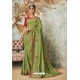 Green Silk Designer Lace Bordered Party Wear Saree