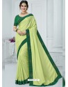 Green Vichitra Silk Embroidered Party Wear Saree