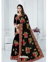 Black Georgette Embroidered Party Wear Saree
