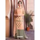 Light Orange And Taupe Georgette Heavy Embroidered Palazzo Suit