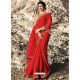 Red Soft Silk Stone Worked Designer Saree