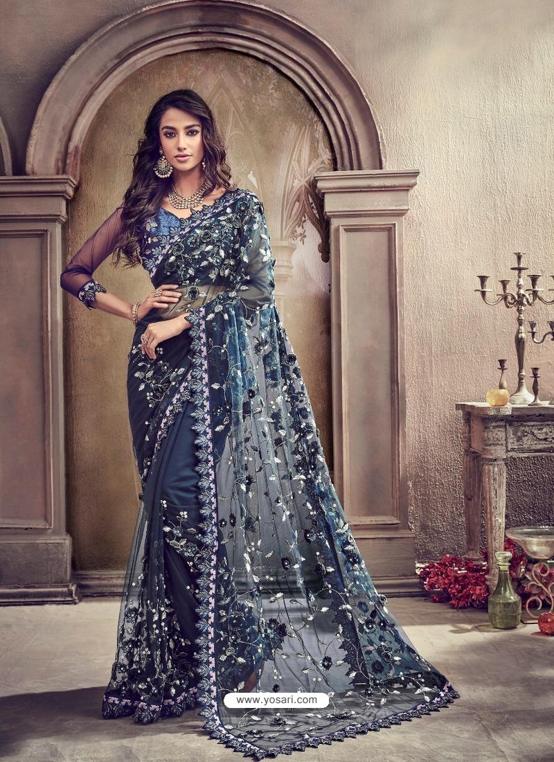 Celebrity in Peacock Colors Bridal Saree – South India Fashion