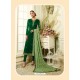 Dark Green Satin Georgette Diamond Worked Designer Churidar Suit