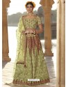 Green Silk Stone Embroidered Designer Bridal Lehenga Choli