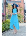Sky Blue Premium Cotton Readymade Gown