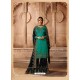 Teal Green Satin Georgette Embroidered Palazzo Suit