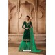 Dark And Jade Green Satin Georgette Embroidered Palazzo Suit