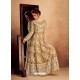 Beige Heavy Silk With Pure Butterfly Net Designer Anarkali Suit