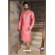 Awesome Pink Slub Silk Kurta pajama For Men