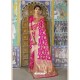 Dashing Pink Weaving Silk Wedding Party Wear Saree