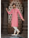 Classy Light Pink Cotton Kurta Pajama For Men
