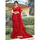 Classy Red Georgette Party Wear Saree