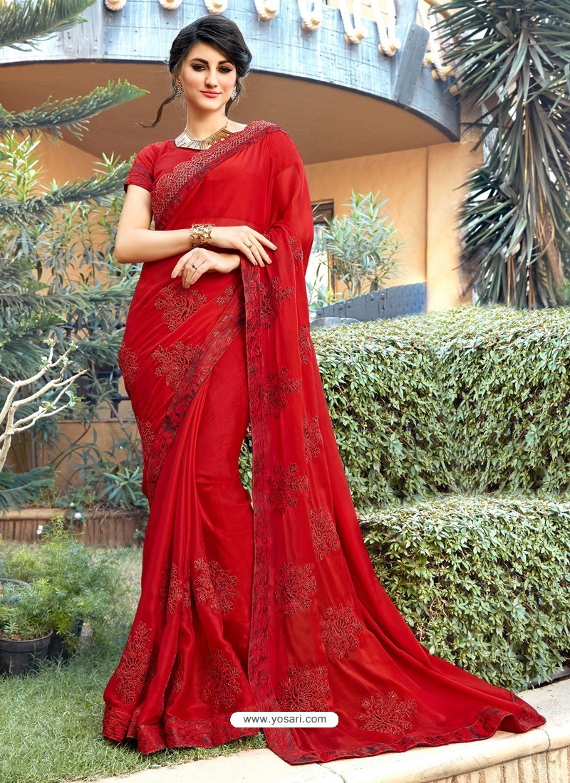 Designer Cherry Pink Party Wear Sarees Get Extra 10% Discount on All P –  Dailybuyys