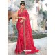 Glossy Pink Georgette Party Wear Saree