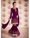 Fabulous Purple Designer Sharara Suit