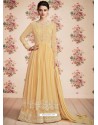Marvellous Yellow Anarkali Designer Suit