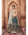 Trendy Teal Blue Heavy Embroidered Party Wear Lehenga Choli