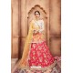 Glossy Red Heavy Embroidered Party Wear Lehenga Choli