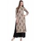 Light Brown And Black Rayon Readymade Kurti With Bottom