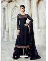 Fabulous Navy Blue Designer Embroidered Salwar Suit