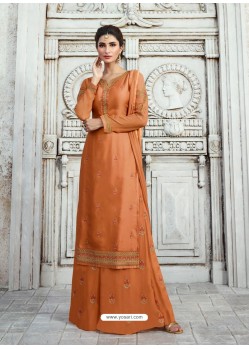 Ravishing Brown Designer Embroidered Salwar Suit