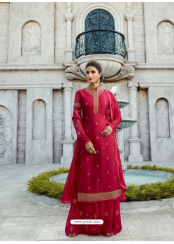 Marvellous Magenta Designer Embroidered Salwar Suit