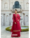 Marvellous Magenta Designer Embroidered Salwar Suit