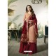 Scintillating Peach Designer Embroidered Salwar Suit