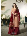 Scintillating Peach Designer Embroidered Salwar Suit