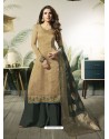 Awesome Beige Designer Embroidered Salwar Suit