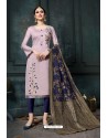 Fabulous Pink Embroidered Straight Salwar Suit