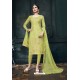 Marvellous Green Embroidered Straight Salwar Suit