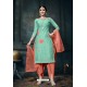 Classy Green Embroidered Straight Salwar Suit