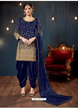 Scintillating Blue Designer Embroidered Salwar Suit