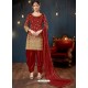 Awesome Red Designer Embroidered Salwar Suit