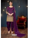 Trendy Purple Designer Embroidered Salwar Suit