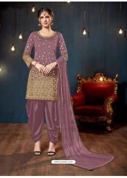 Marvellous Brown Designer Embroidered Salwar Suit