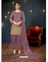 Marvellous Brown Designer Embroidered Salwar Suit