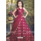 Rosy Red Party Wear Gown for Girls