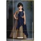 Shining Beige And Navy Blue Party Wear Gown for Girls