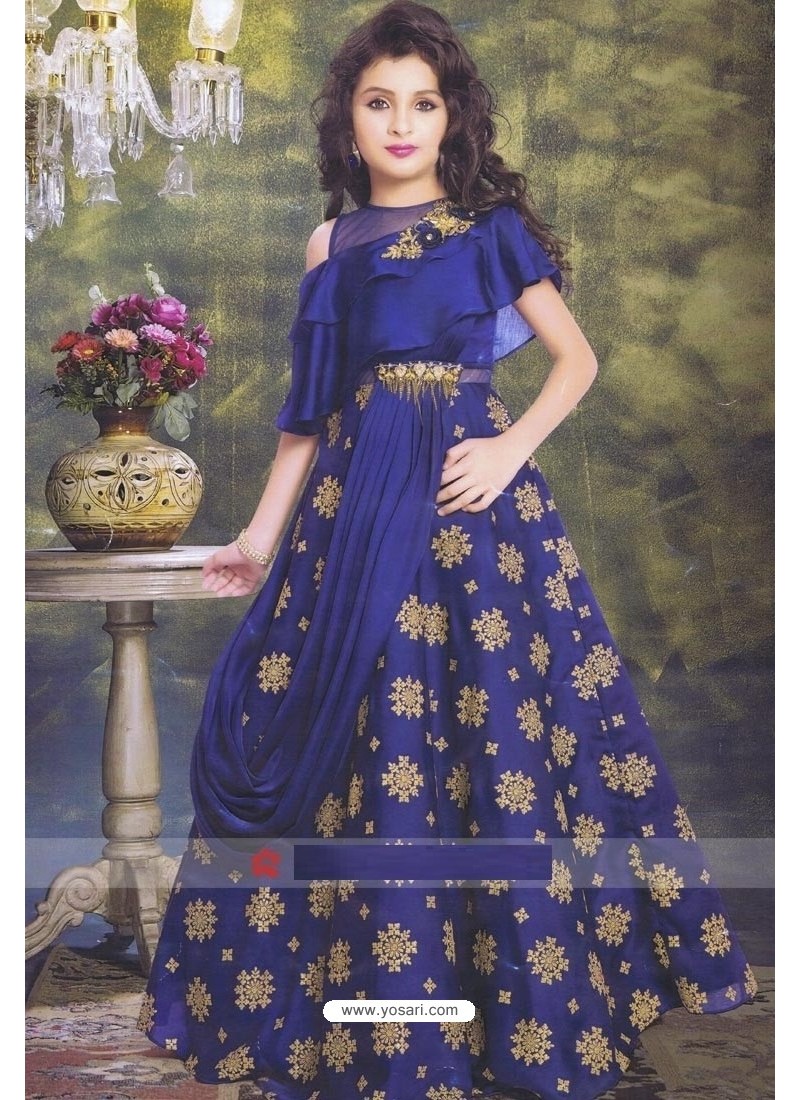 Buy Royal Blue Party Wear Gown for Girls | Gown for Girls
