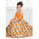 Shining Orange Party Wear Gown for Girls