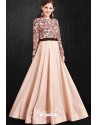 Stylish Light Peach Party Wear Gown for Girls
