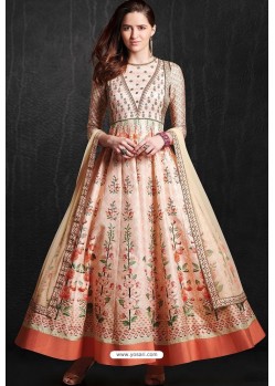 Fabulous Peach Party Wear Gown for Girls