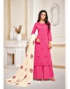 Scintillating Pink Embroidered Palazzo Salwar Suit